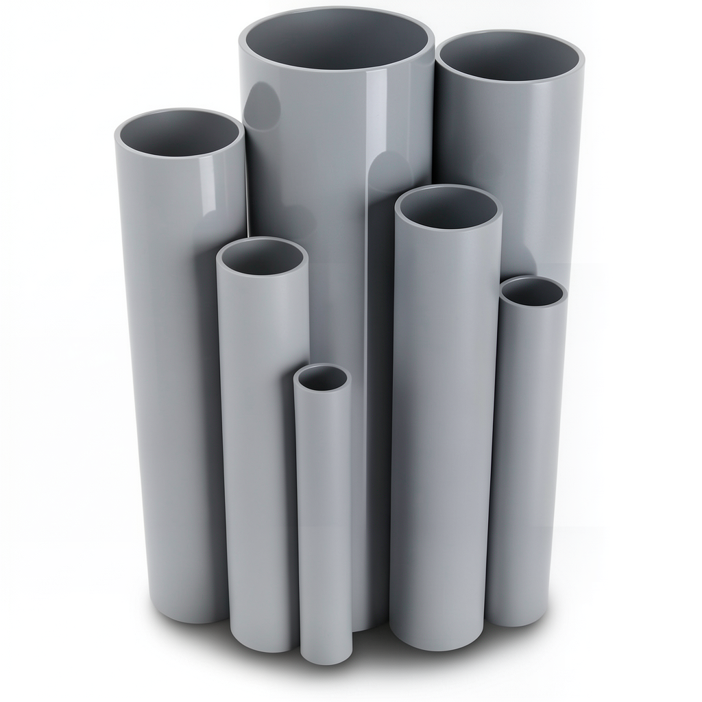 UPVC Pipes Schedule 40 Size 1 inch Thickness 3.4 mm Gray