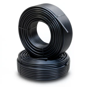 أنابيب HDPE PE 80 ضغط 8 بار قطر خارجي 90 مم سمك 5.4 مم لون أسود