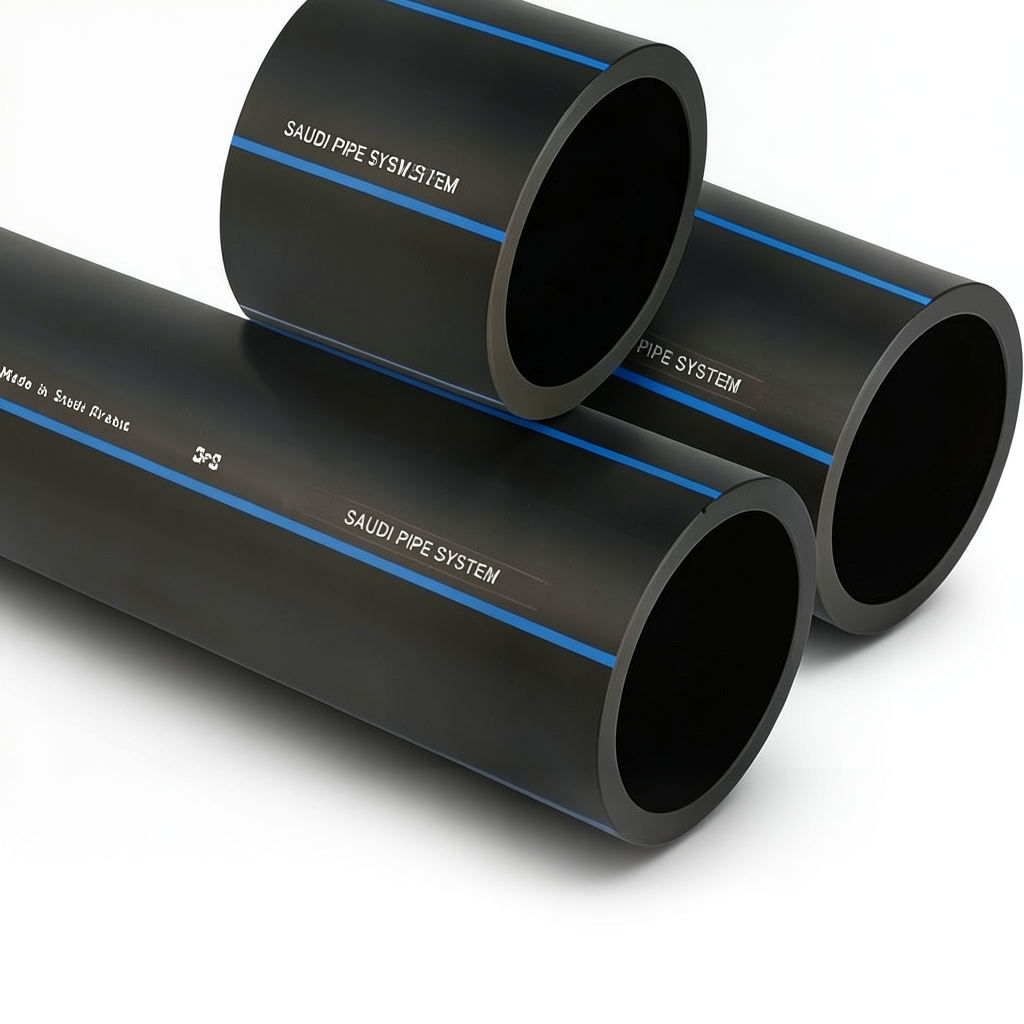 SPS HDPE Pipes PE 80 Pressure 5 Bar Outside Diameter 560 mm Thickness 21.4 mm Black | Saudi Pipes Systems (SPS)