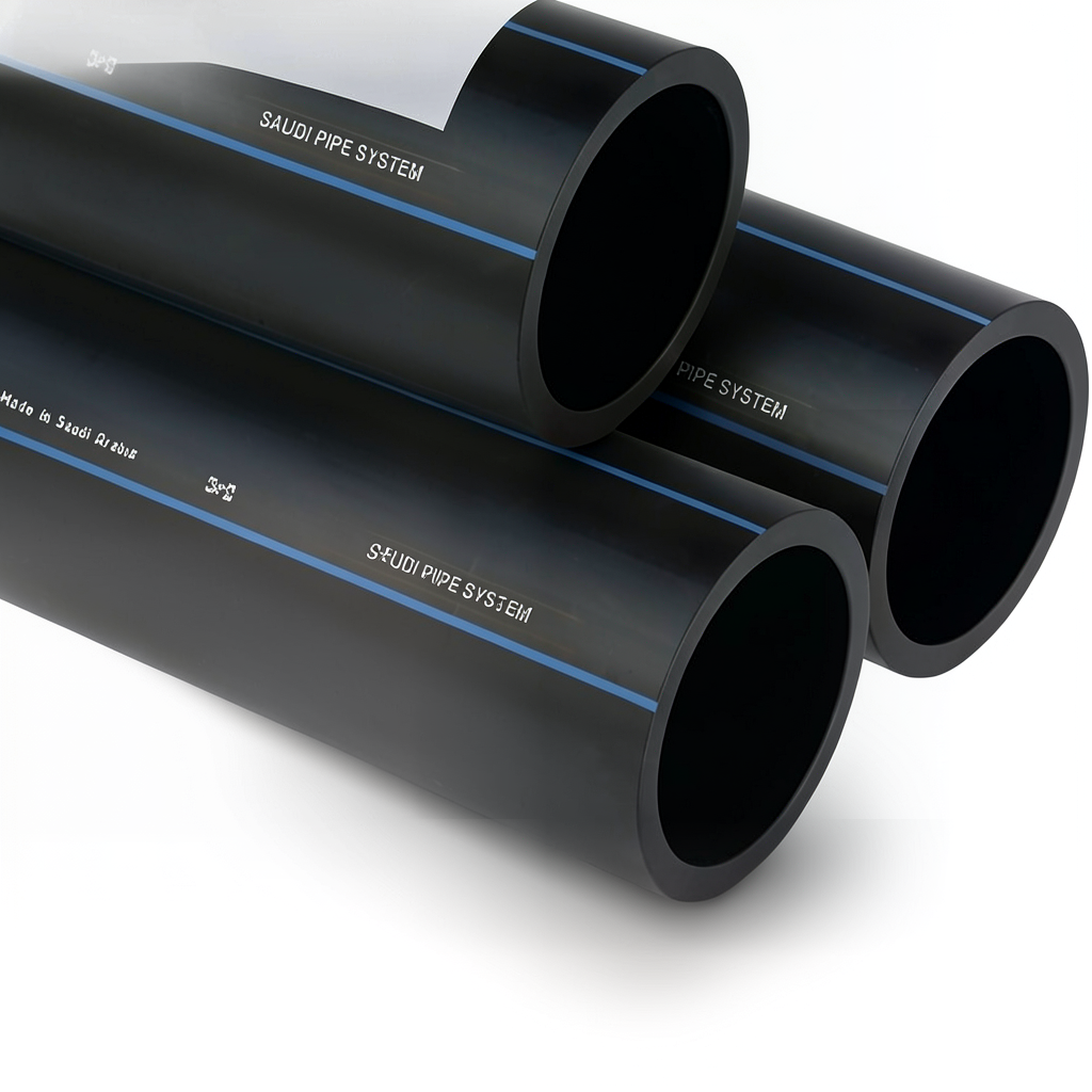 مواسير SPS HDPE PE 80 ضغط 12.5 بار قطر 450 مم سمك 40.9 مم أسود | مصنع أنظمة الانابيب السعودي (SPS)
