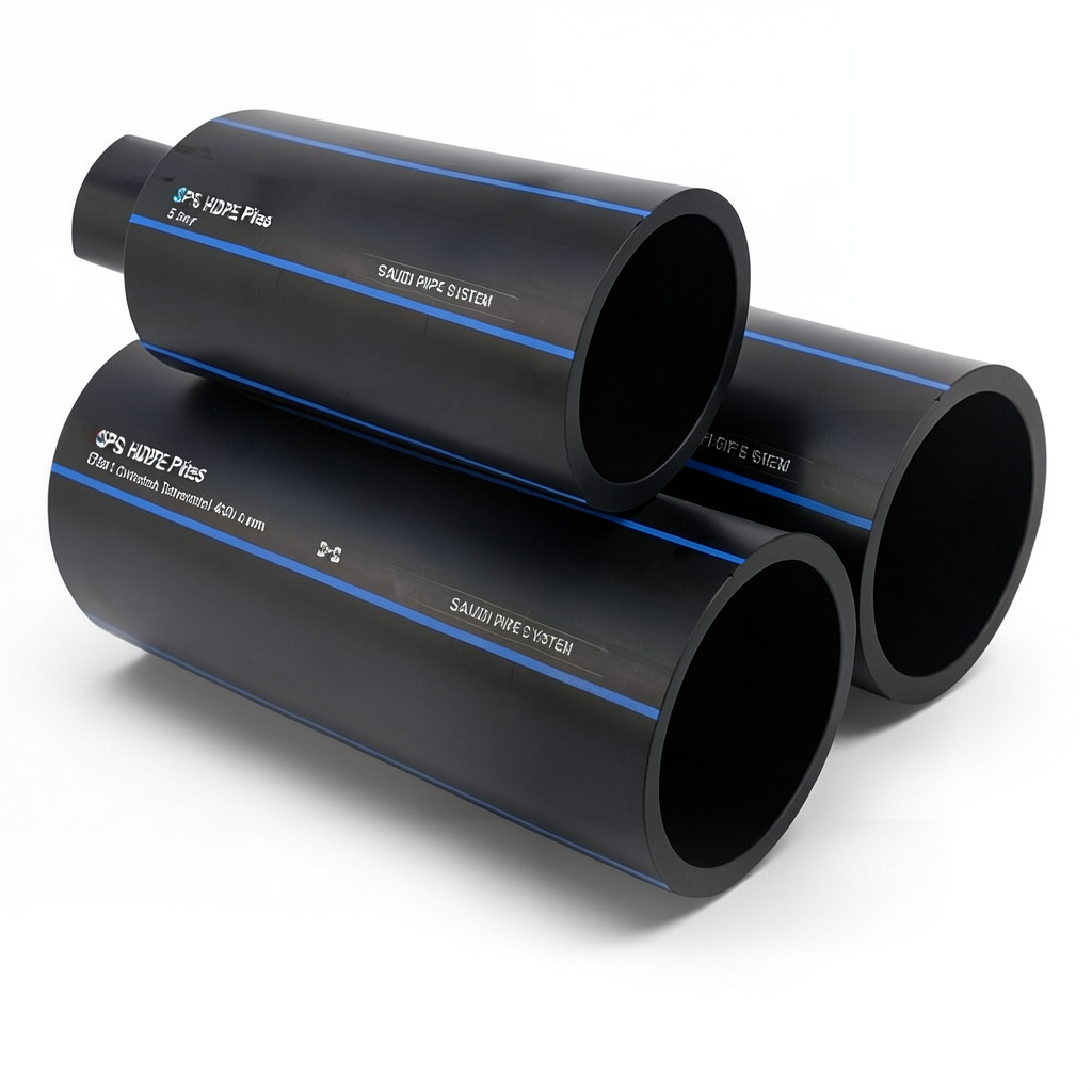 SPS HDPE Pipes PE 80 Pressure 5 Bar Outside Diameter 450 mm Thickness 17.2 mm Black | Saudi Pipes Systems (SPS)