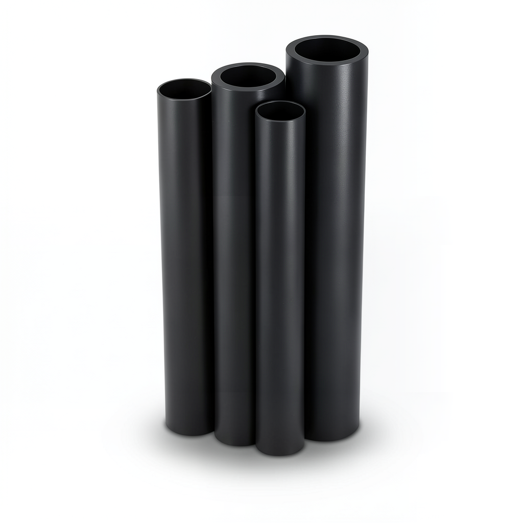 أنابيب HDPE PE 80 ضغط 8 بار قطر خارجي 450 مم سمك 26.7 مم لون أسود