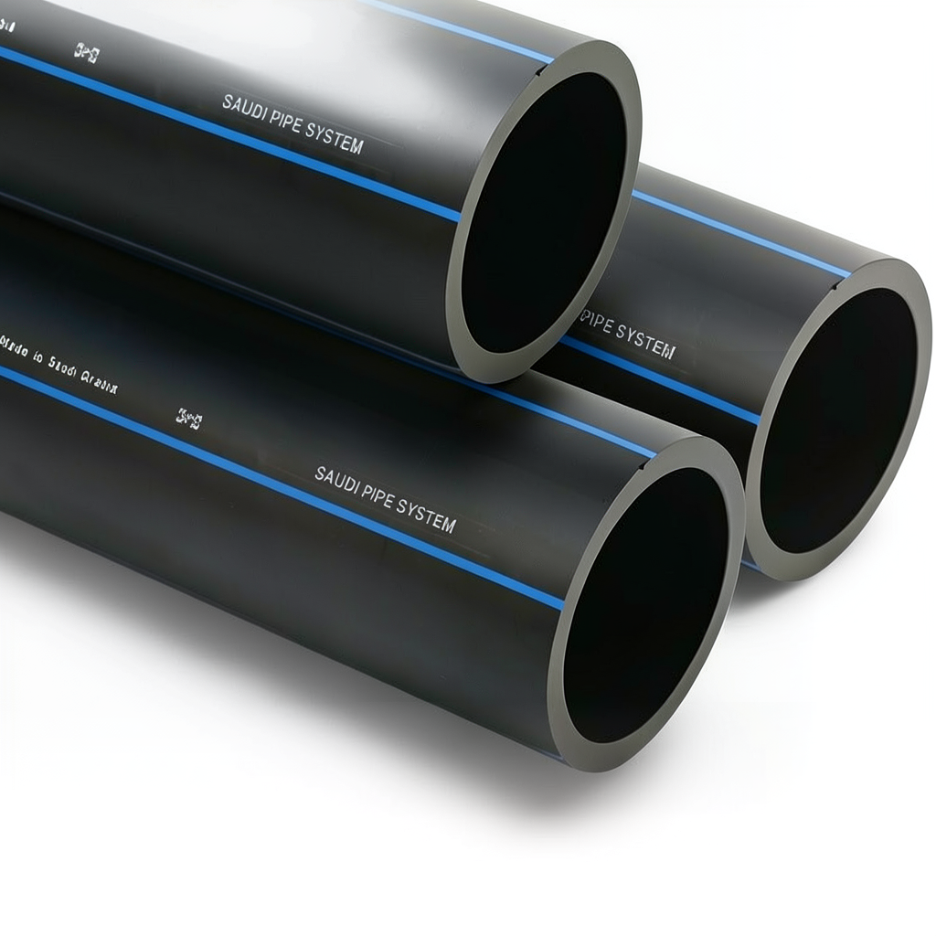 SPS HDPE Pipes PE 80 Pressure 8 Bar Outside Diameter 630 mm Thickness 37.4 mm Black | Saudi Pipes Systems (SPS)