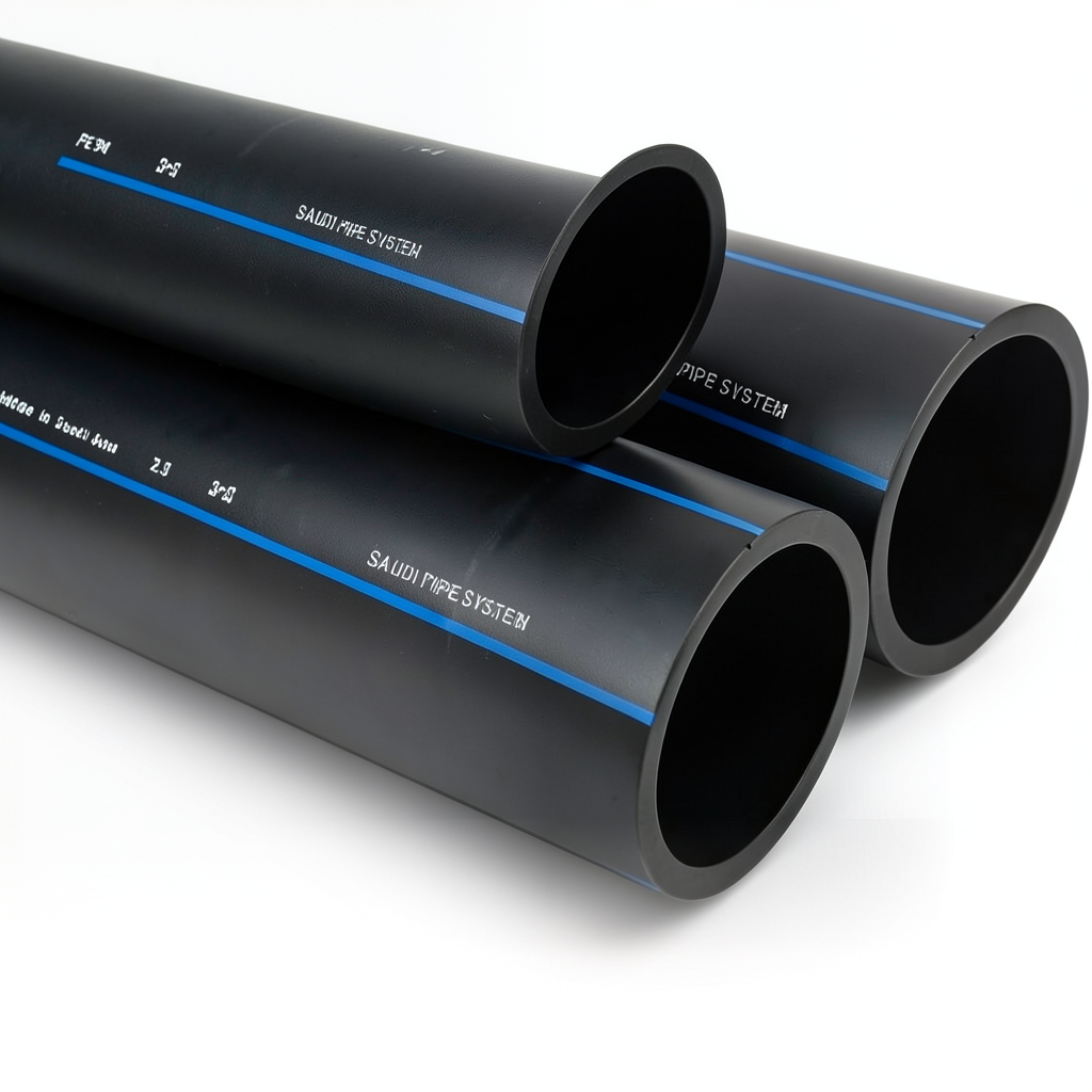مواسير SPS HDPE PE 80 ضغط 12.5 بار قطر 450 مم سمك 40.9 مم أسود | مصنع أنظمة الانابيب السعودي (SPS)