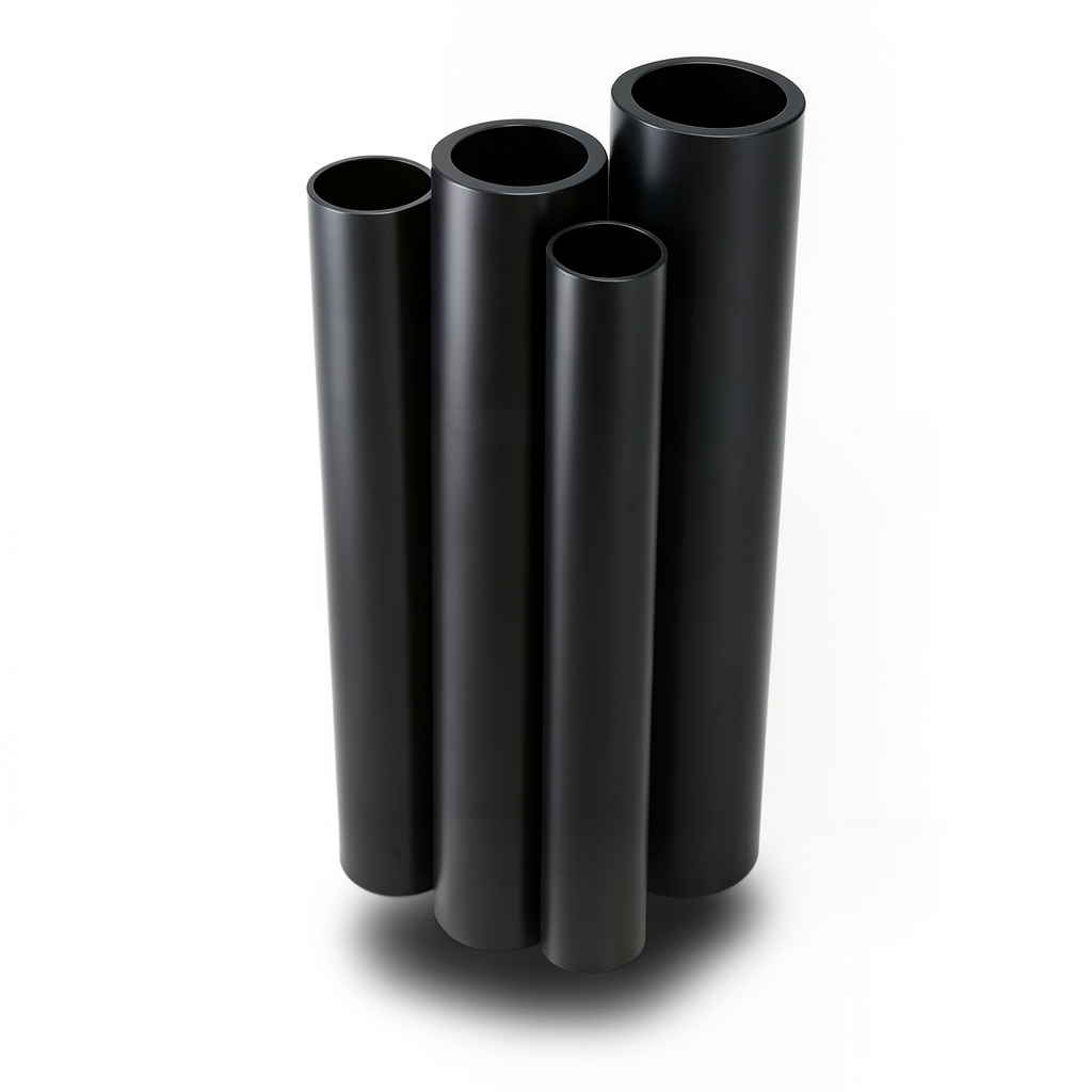 مواسير HDPE PE 100 ضغط 10 بار قطر خارجي 500 مم سمك 29.7 مم لون أسود