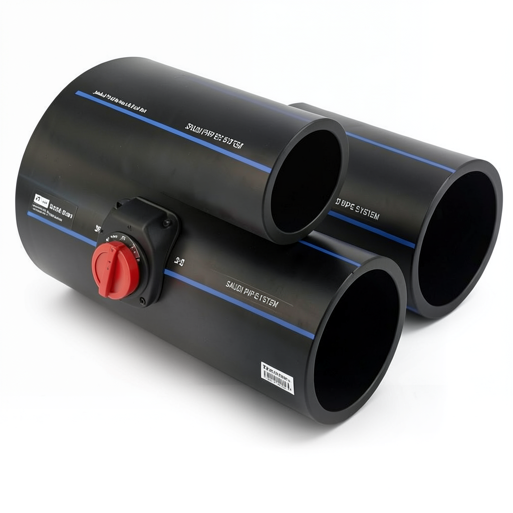 SPS HDPE Pipe PE 80 Pressure 12.5 Bar Size 630 mm Thickness 57.2 mm Black | Saudi Pipes Systems (SPS)