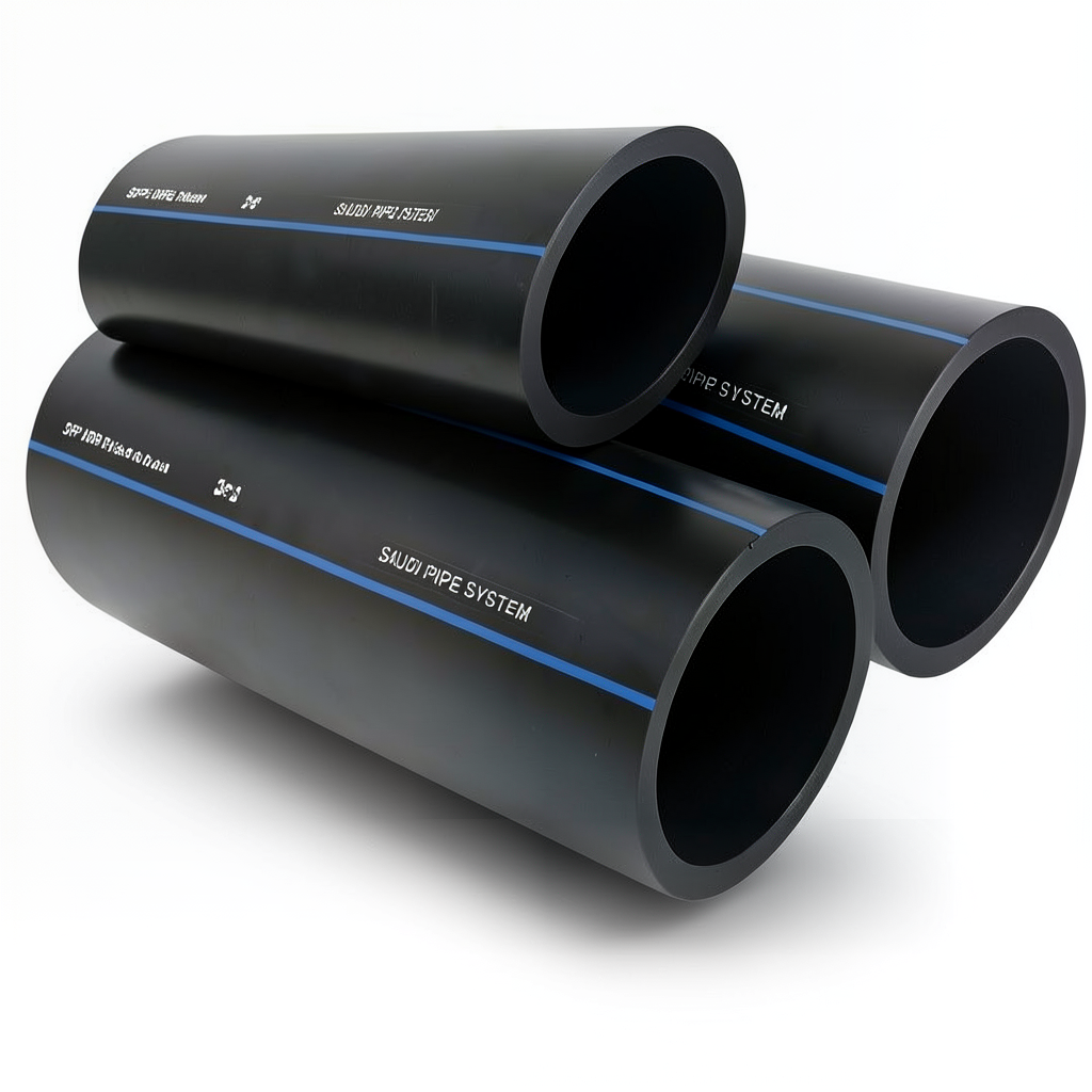 مواسير SPS HDPE PE 80 ضغط 5 بار قطر خارجي 500 مم سمك 19.1 مم لون أسود | مصنع أنظمة الانابيب السعودي (SPS)