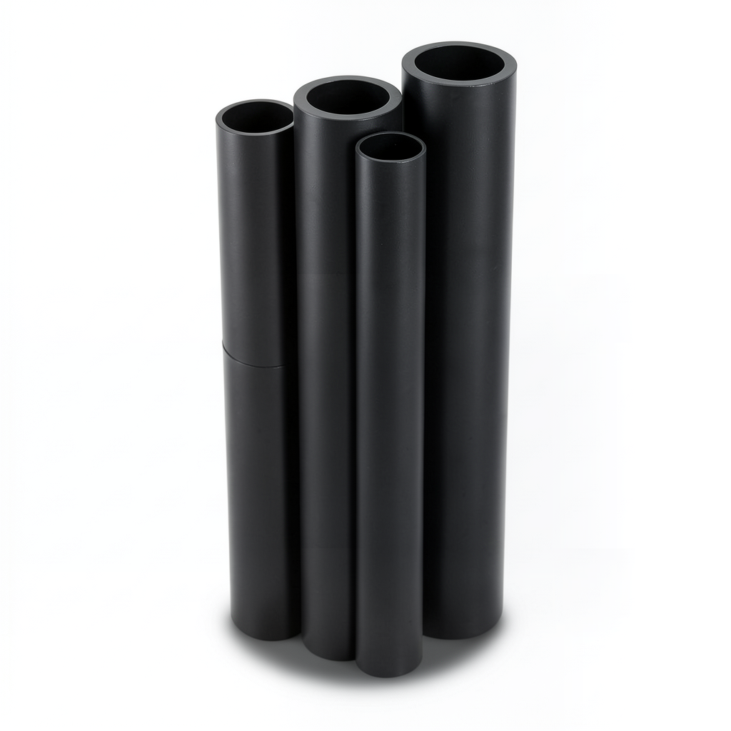 أنابيب HDPE PE 80 ضغط 8 بار قطر 560 مم سمك 33.2 مم لون أسود