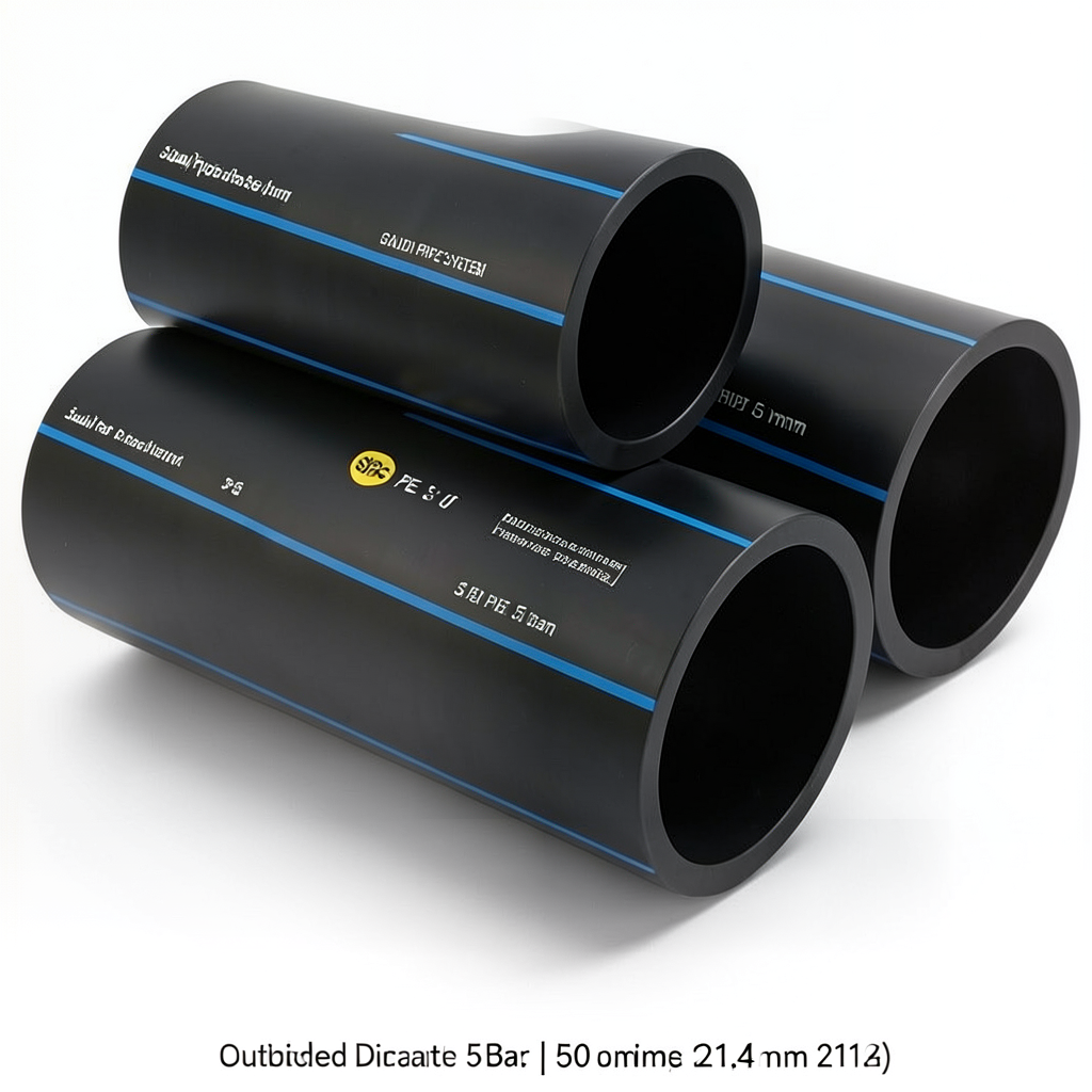SPS HDPE Pipes PE 80 Pressure 5 Bar Outside Diameter 560 mm Thickness 21.4 mm Black | Saudi Pipes Systems (SPS)