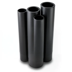 أنابيب HDPE PE 80 ضغط 8 بار قطر خارجي 630 مم سمك 37.4 مم لون أسود