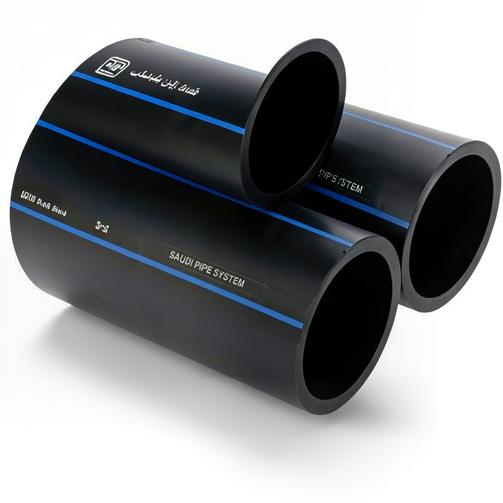 مواسير HDPE السعودي PE 80 ضغط 12.5 بار قطر خارجي 500 مم سمك 45.4 مم لون اسود | مصنع أنظمة الانابيب السعودي (SPS)