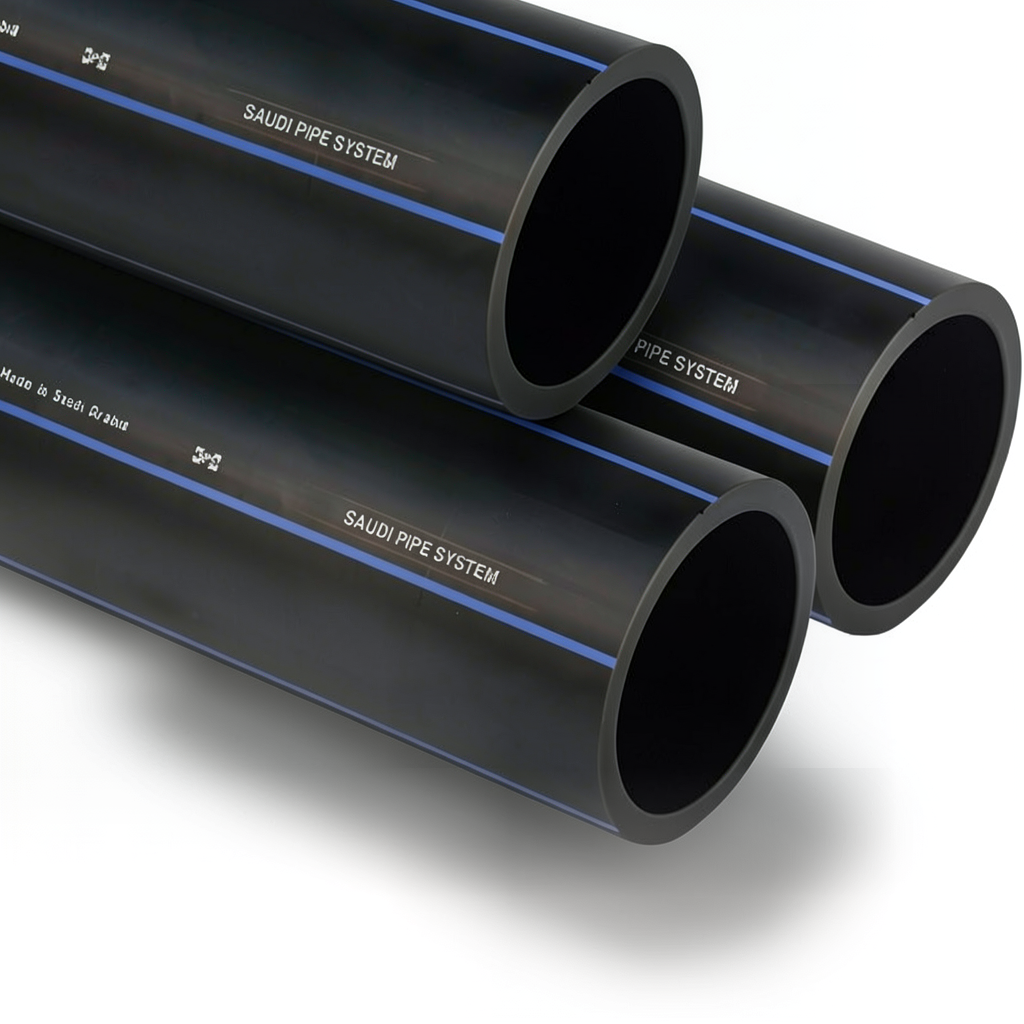 SPS HDPE Pipes PE 80 Pressure 8 Bar Outside Diameter 560 mm Thickness 33.2 mm Black | Saudi Pipes Systems (SPS)