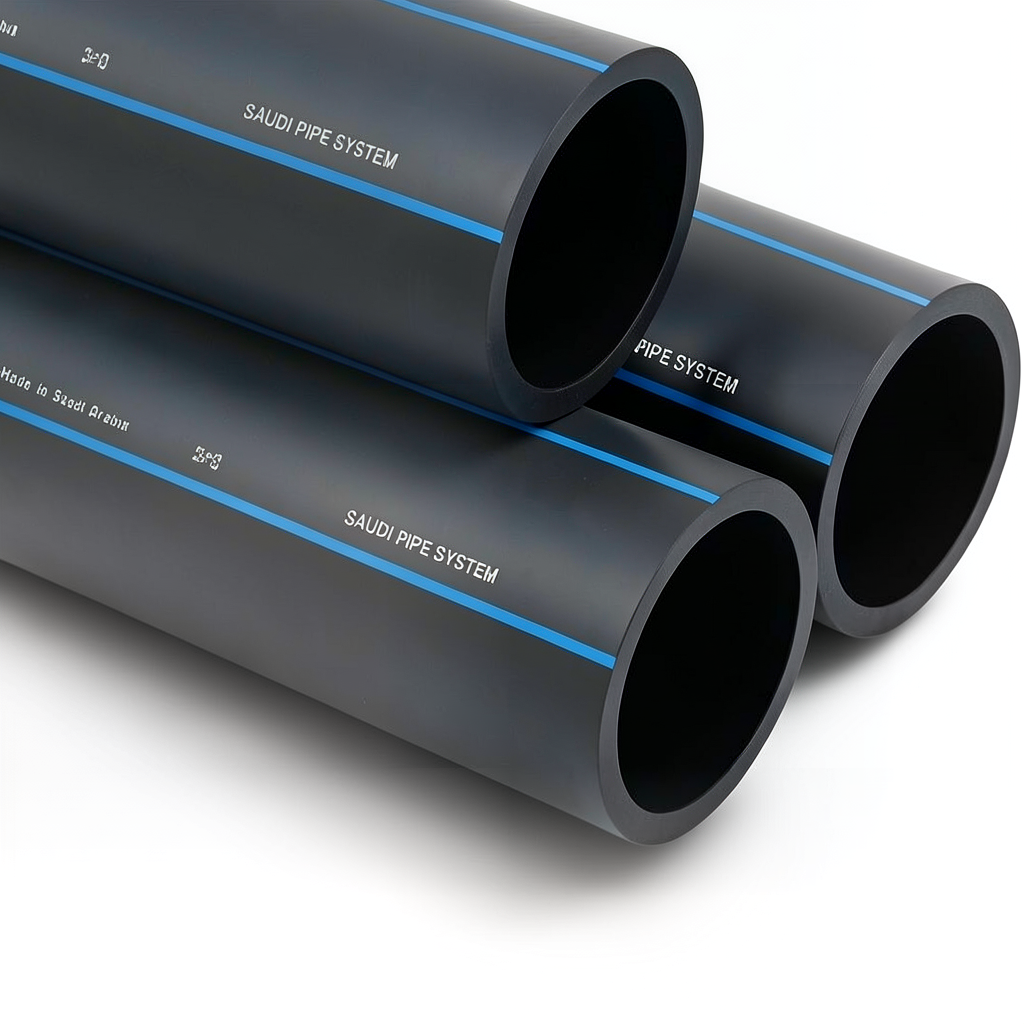 SPS HDPE Pipes PE 80 Pressure 8 Bar Outside Diameter 560 mm Thickness 33.2 mm Black | Saudi Pipes Systems (SPS)