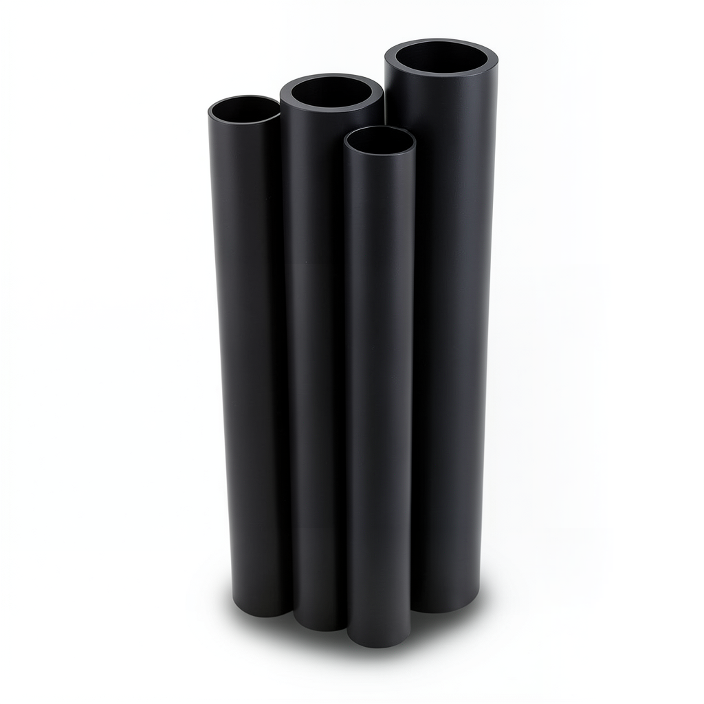 HDPE Pipes PE 80 8 Bar Outer Diameter 250 mm Thickness 14.8 mm Black