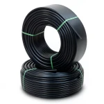 HDPE Pipes PE 100 Pressure 10 Bar Outer Diameter 50 mm Thickness 3 mm Black