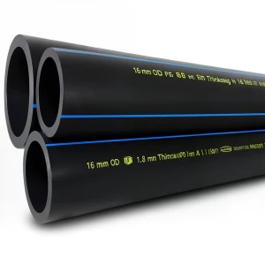 أنابيب HDPE PE 80 ضغط 16 بار قطر خارجي 16 مم سمك 1.8 مم لون أسود | نيبروبلاست