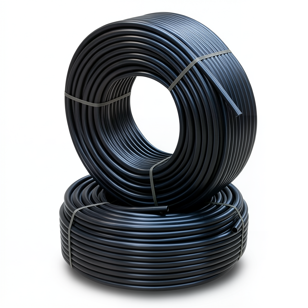 أنابيب HDPE PE 100 ضغط 10 بار قطر خارجي 90 مم سمك 5.4 مم لون أسود