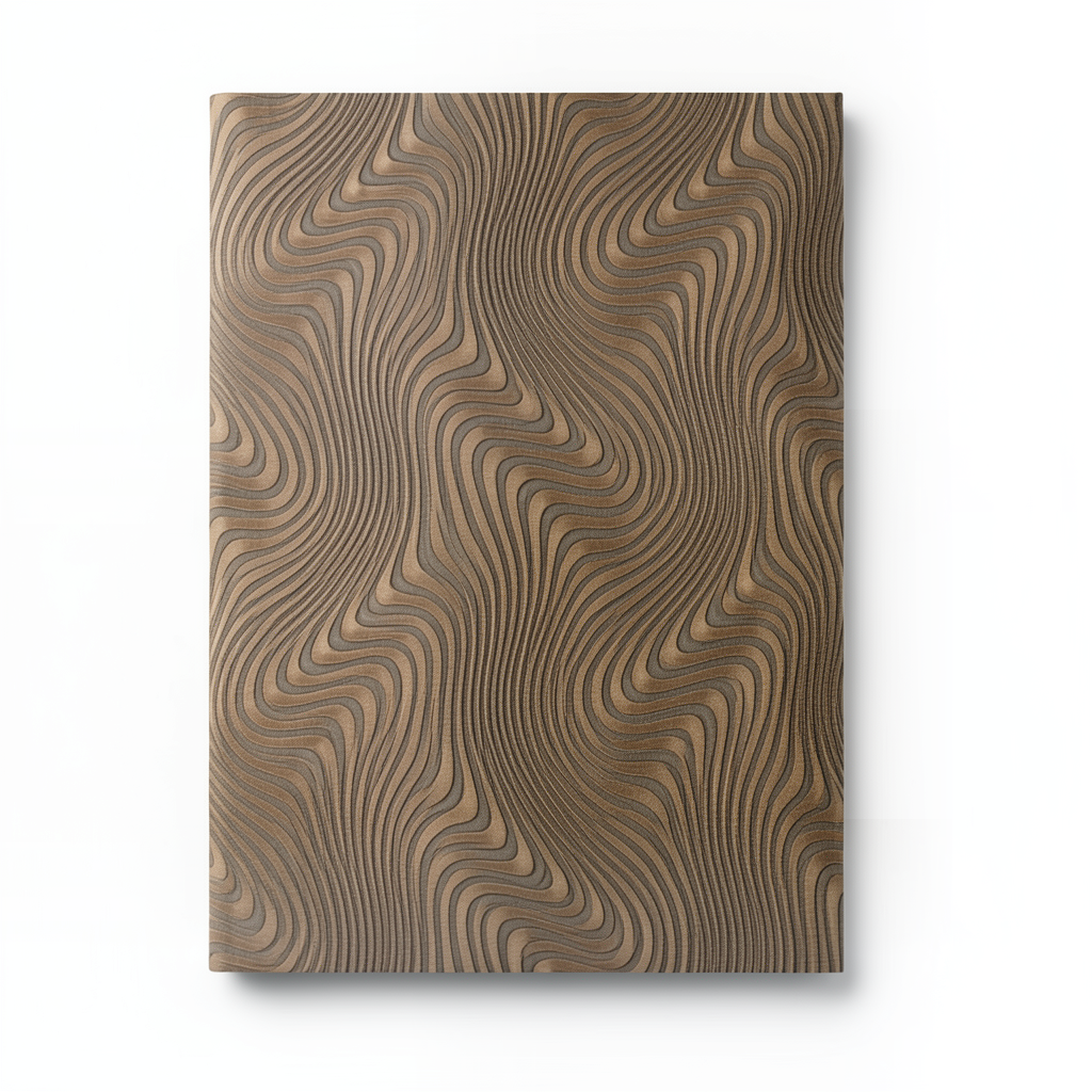German Wavy Wallpaper 10m x 0.53m Brown, Model 10146-15