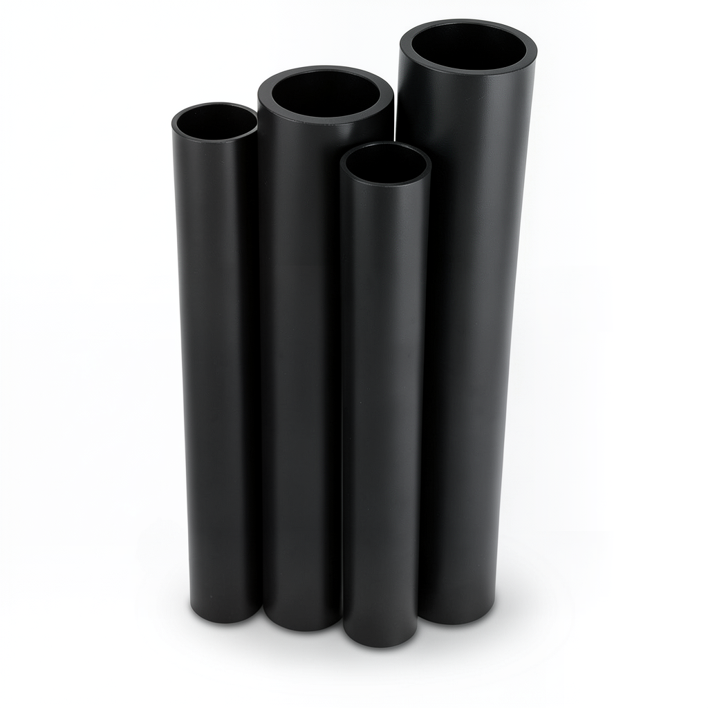 مواسير HDPE PE 100 ضغط 10 بار قطر خارجي 180 مم سمك 10.7 مم لون أسود