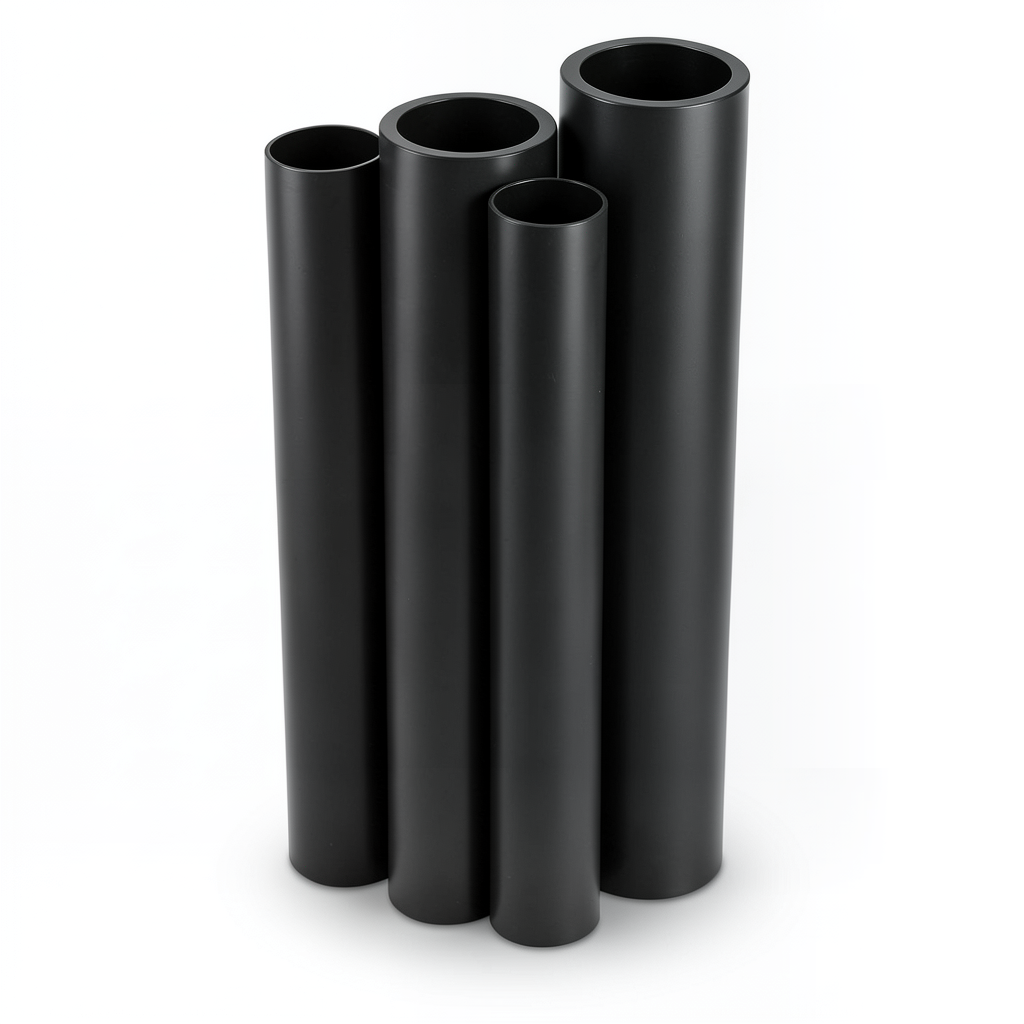 HDPE Pipes PE 100 Pressure 10 Bar Outer Diameter 200 mm Thickness 11.9 mm Black