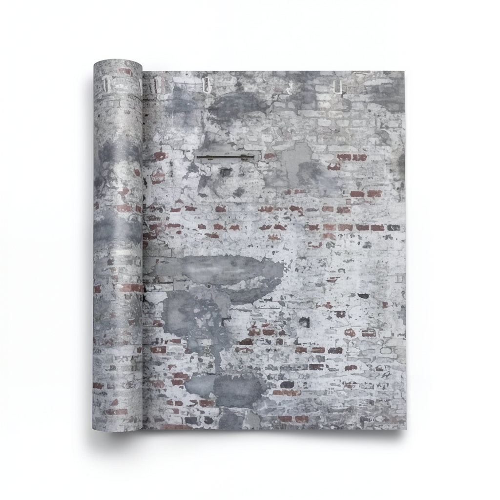 Patterned Wallpaper 10m x 0.53m Gray Color, Model 445404