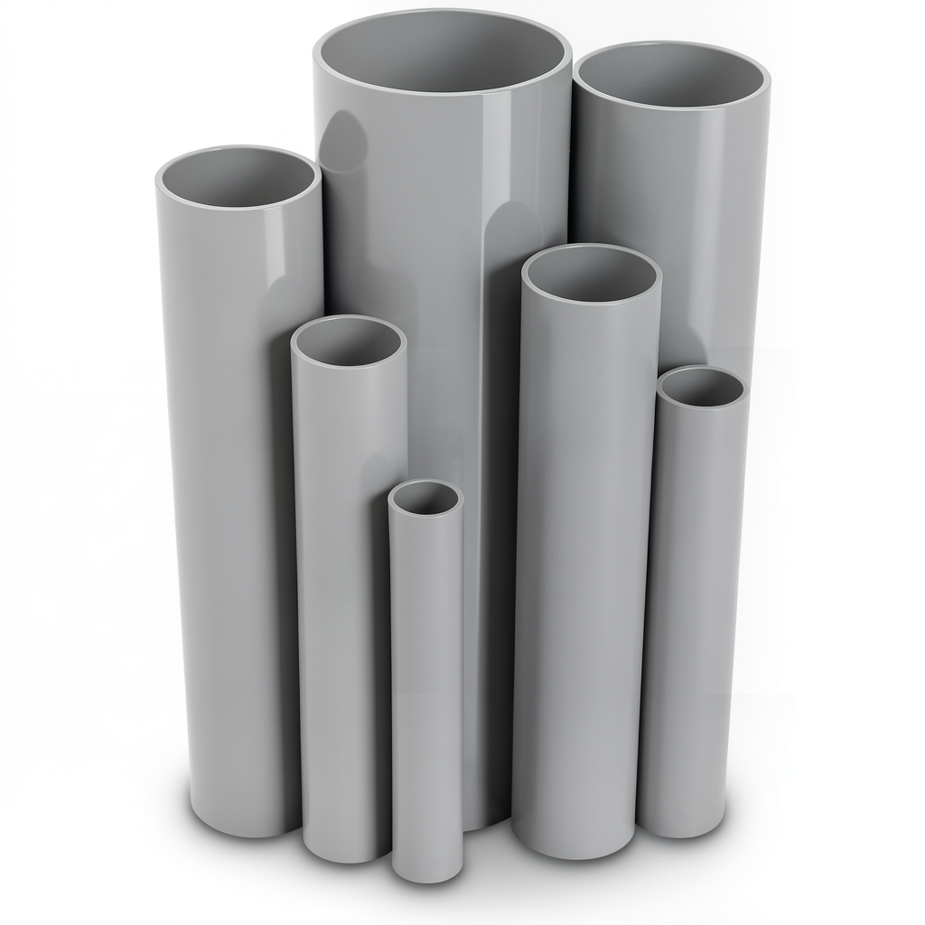 مواسير UPVC جدول 40 مقاس ¼ 1 إنش سمك 3.6 مم لون رمادي