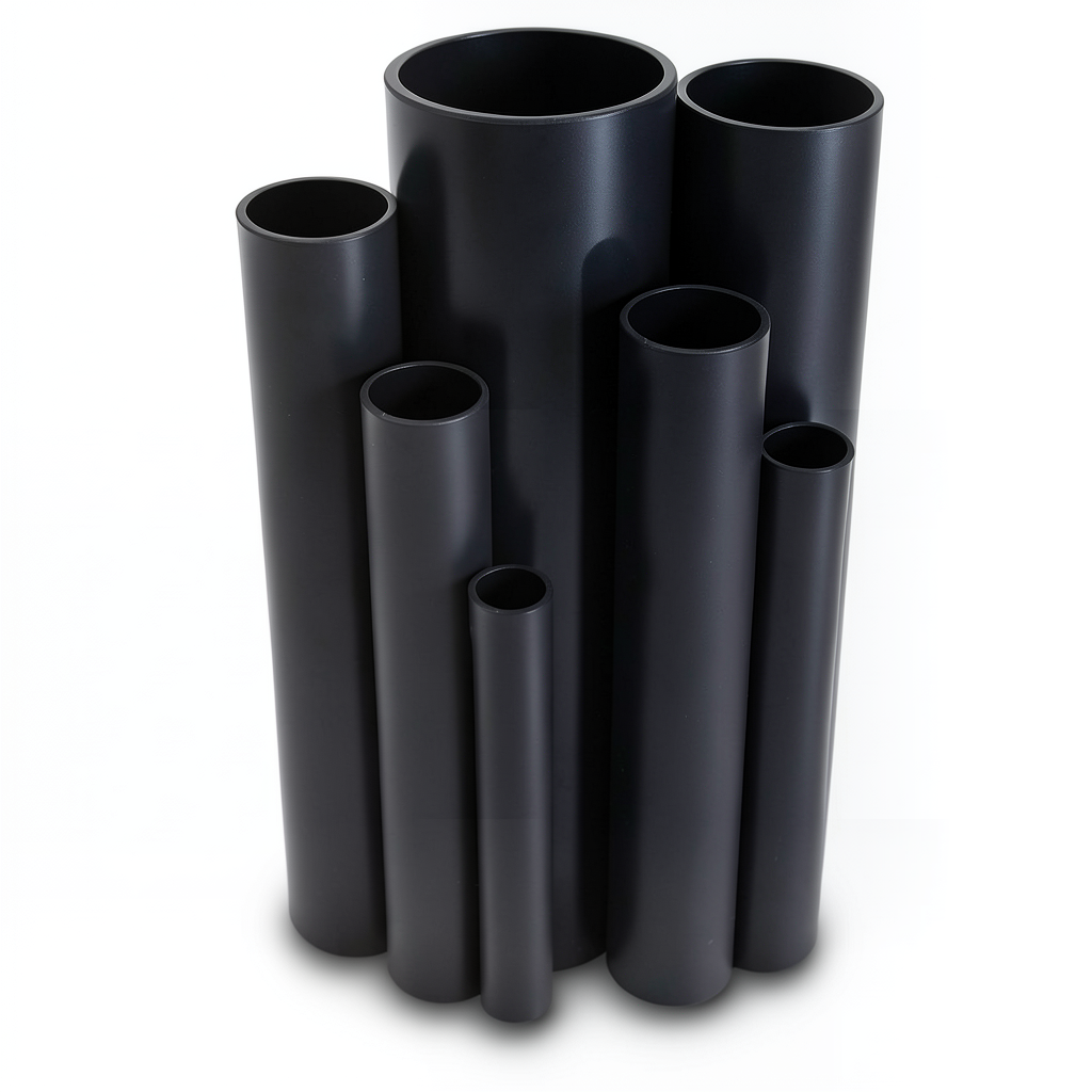 مواسير UPVC جدول 40 مقاس ½ 1 إنش سمك 3.7 مم لون أسود