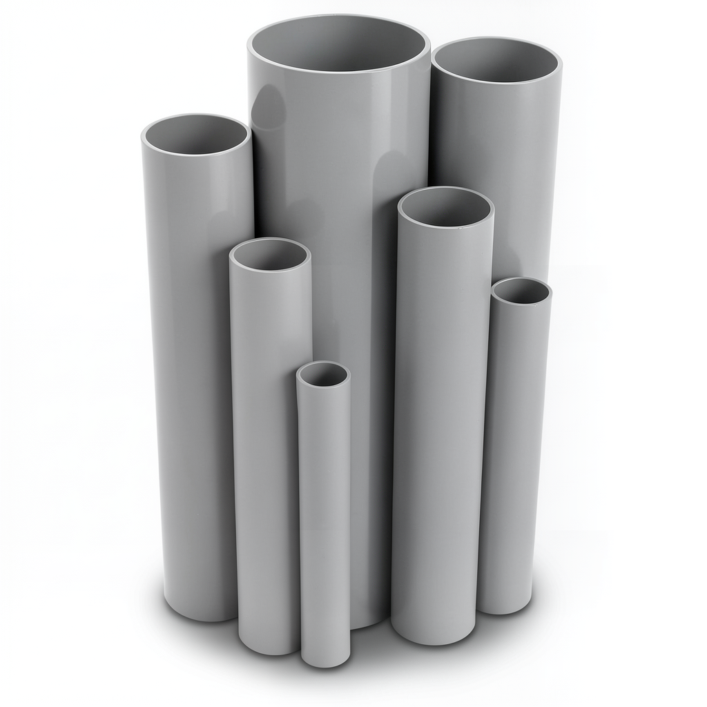 UPVC Pipes Nominal Pressure 2.5 Bar Outside Diameter 250 mm Thickness 2.0 mm Gray
