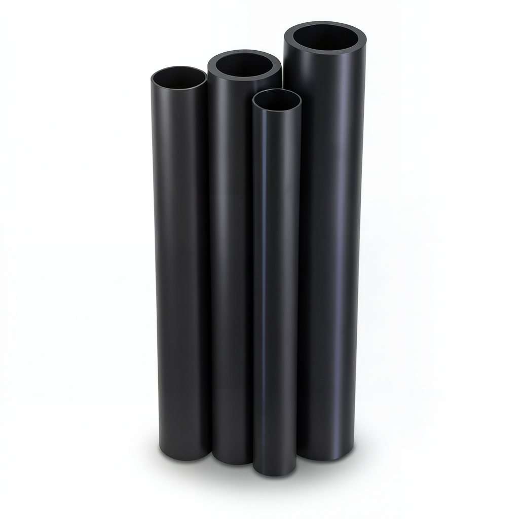 مواسير HDPE PE 80 ضغط 8 بار قطر خارجي 250 مم سمك 14.8 مم لون أسود
