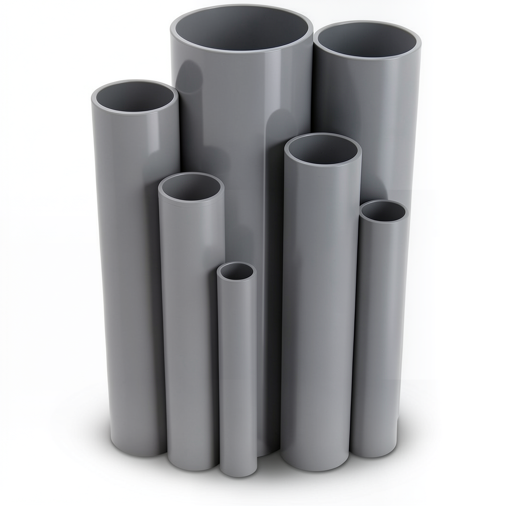 UPVC Pipes Schedule 40 Size 2 inch Thickness 3.9 mm Gray