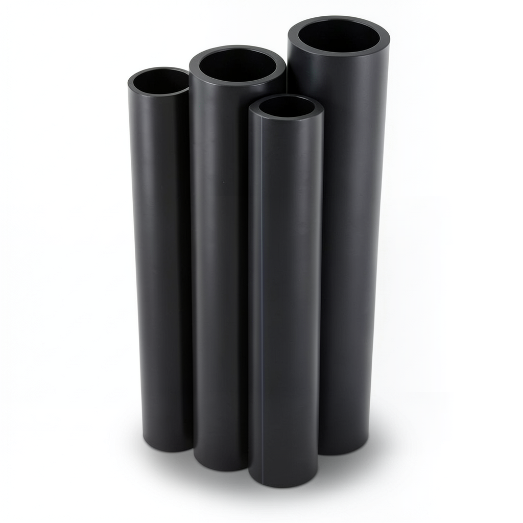 مواسير HDPE PE 80 ضغط 8 بار قطر خارجي 280 مم سمك 16.6 مم لون أسود