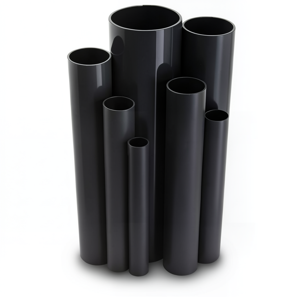 UPVC Pipes 2.5 Bar Pressure 250 mm Diameter 2.0 mm Thickness Black