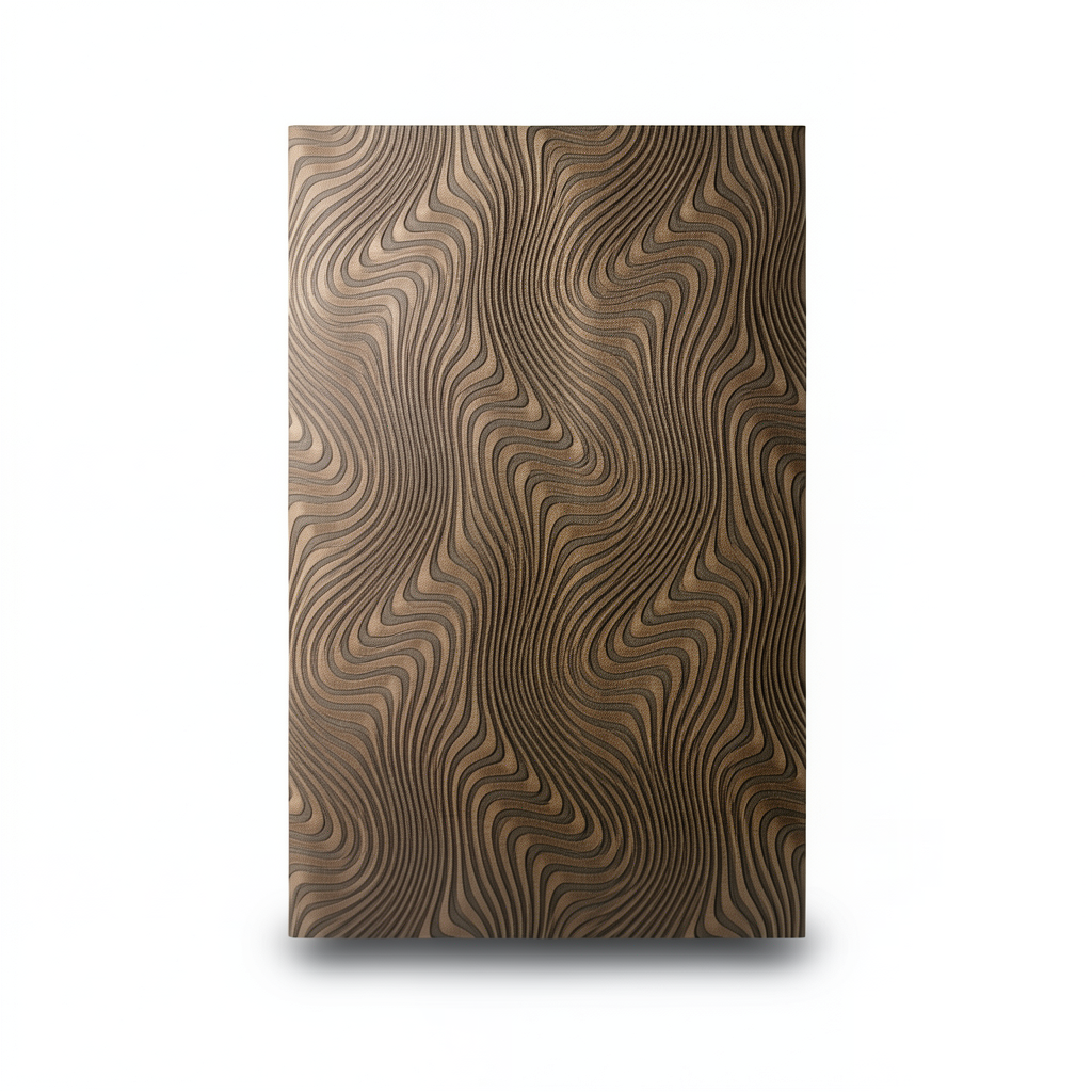 German Wavy Wallpaper 10m x 0.53m Brown, Model 10146-15