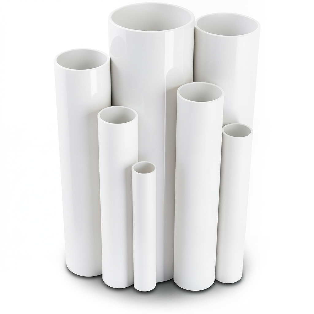 مواسير UPVC ضغط 4 بار قطر خارجي 250 مم سمك 4.9 مم لون أبيض
