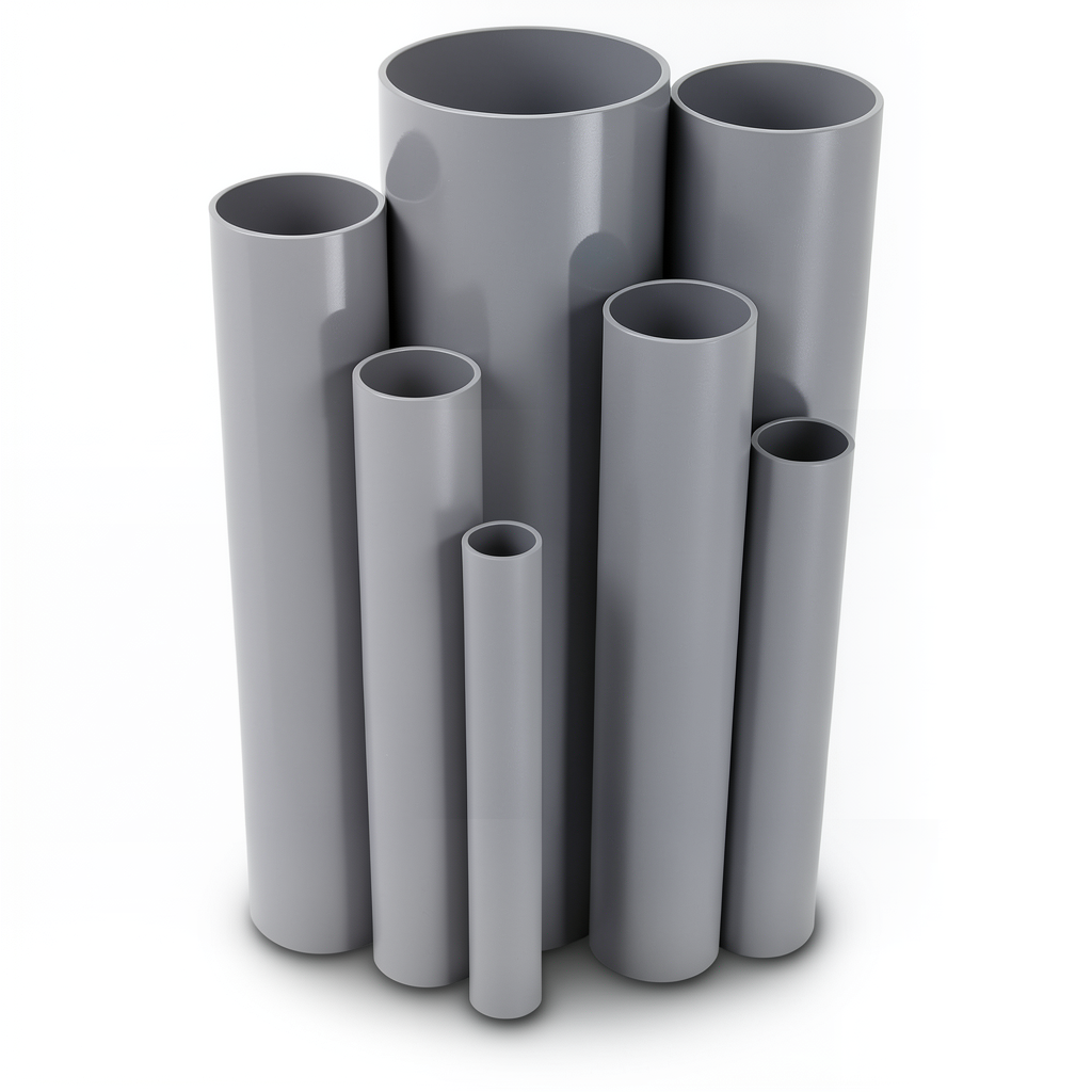 UPVC Pipes 4 Bar Pressure 250 mm Diameter 4.9 mm Thickness Gray