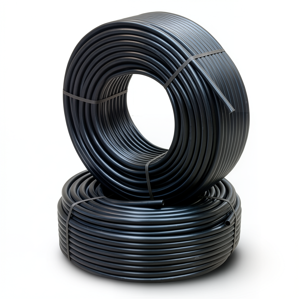 أنابيب HDPE PE 100 ضغط 10 بار قطر خارجي 110 مم سمك 6.6 مم لون أسود