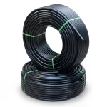 أنابيب HDPE PE 100 ضغط 10 بار قطر خارجي 125 مم سمك 7.4 مم لون أسود