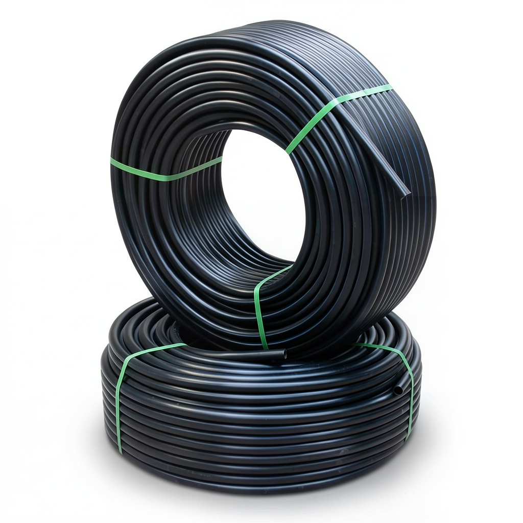 أنابيب HDPE PE 100 ضغط 10 بار قطر خارجي 125 مم سمك 7.4 مم لون أسود