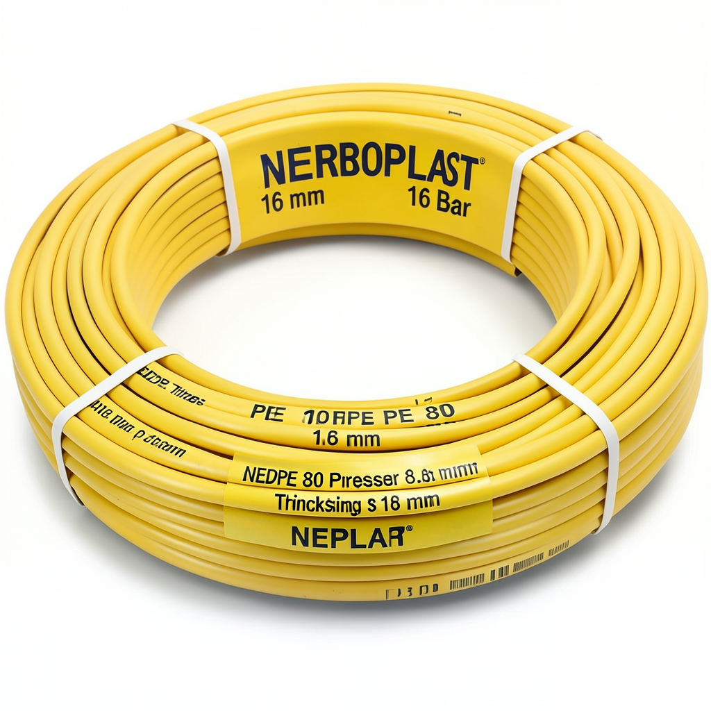 HDPE Pipes PE 80 Pressure 16 Bar Diameter 16 mm Thickness 1.8 mm Yellow | NEPROPLAST