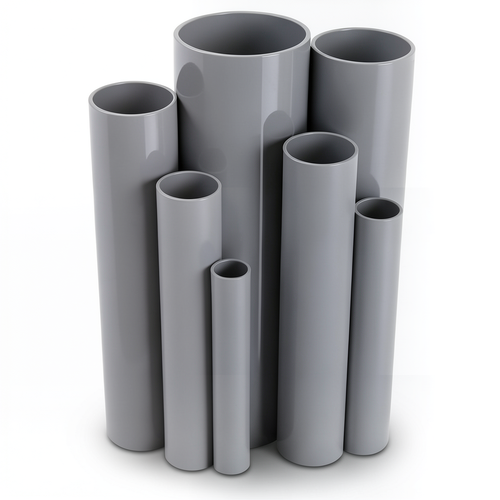 UPVC Pipes Schedule 40 Size 1 ½ inch Thickness 3.7 mm Gray
