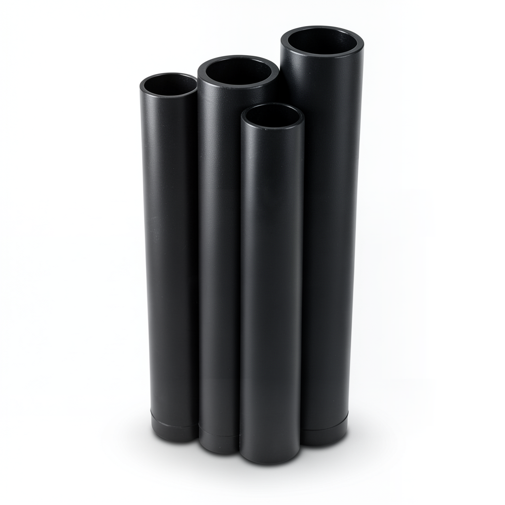مواسير HDPE PE 100 ضغط 10 بار قطر خارجي 180 مم سمك 10.7 مم لون أسود