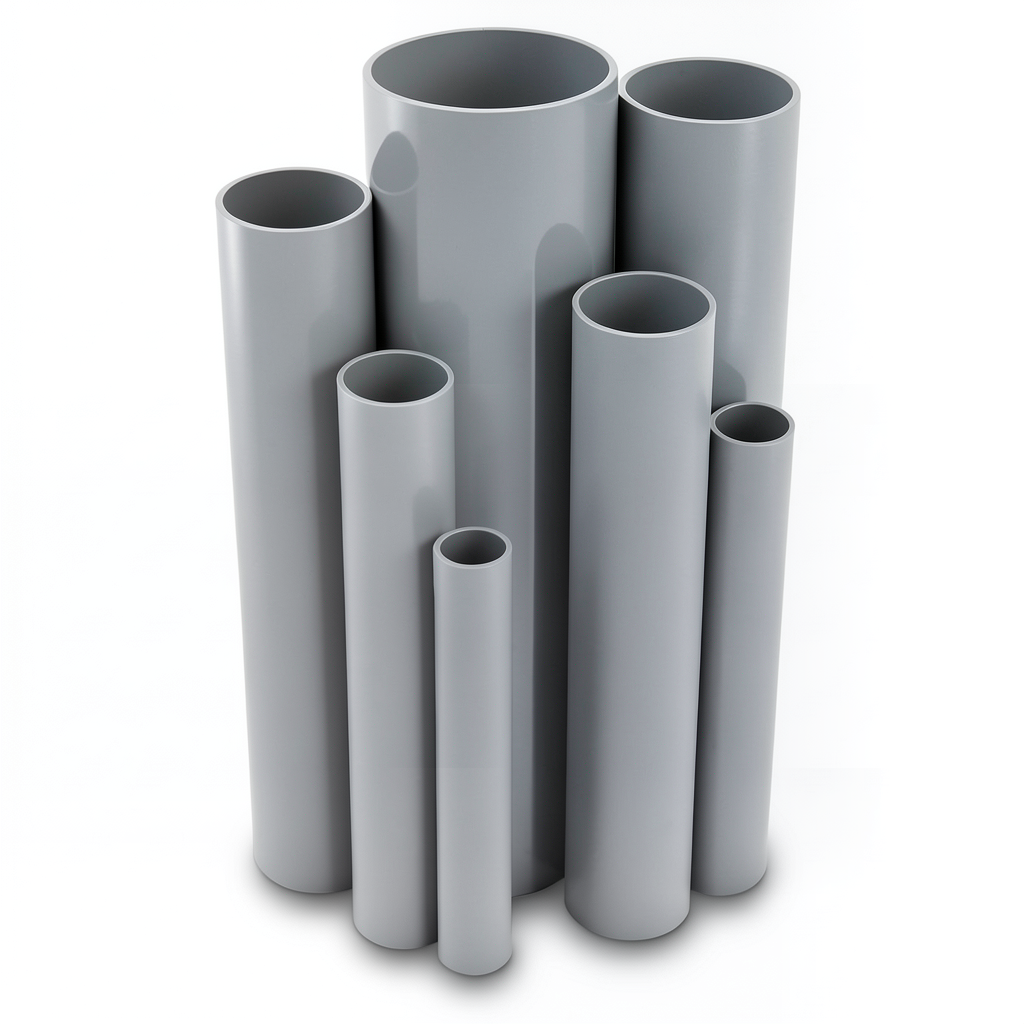 UPVC Pipes Nominal Pressure 2.5 Bar Outside Diameter 250 mm Thickness 2.0 mm Gray
