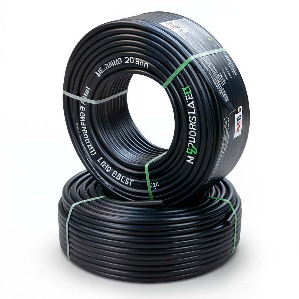أنابيب HDPE PE 100 ضغط 20 بار قطر 20 مم سمك 2.3 مم لون أسود | نيبروبلاست
