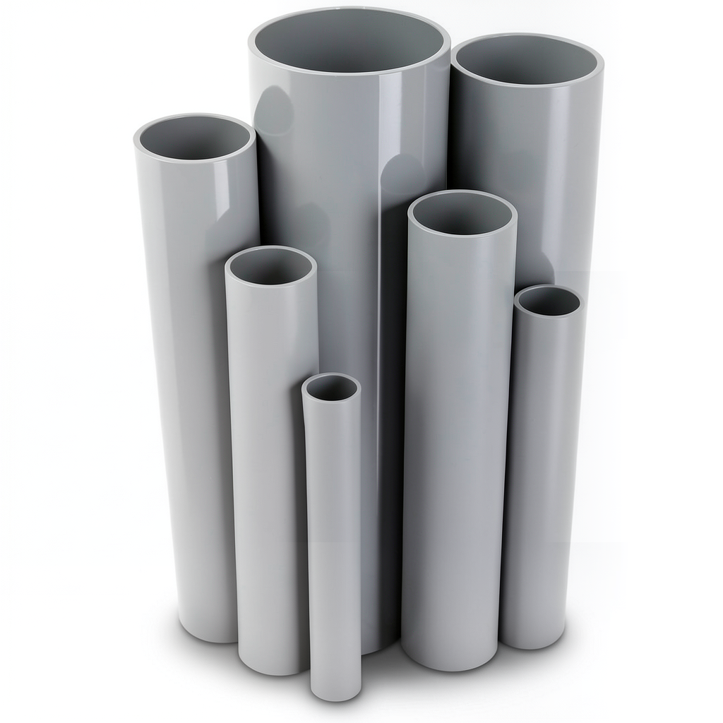 مواسير UPVC جدول 40 مقاس ¼ 1 إنش سمك 3.6 مم لون رمادي