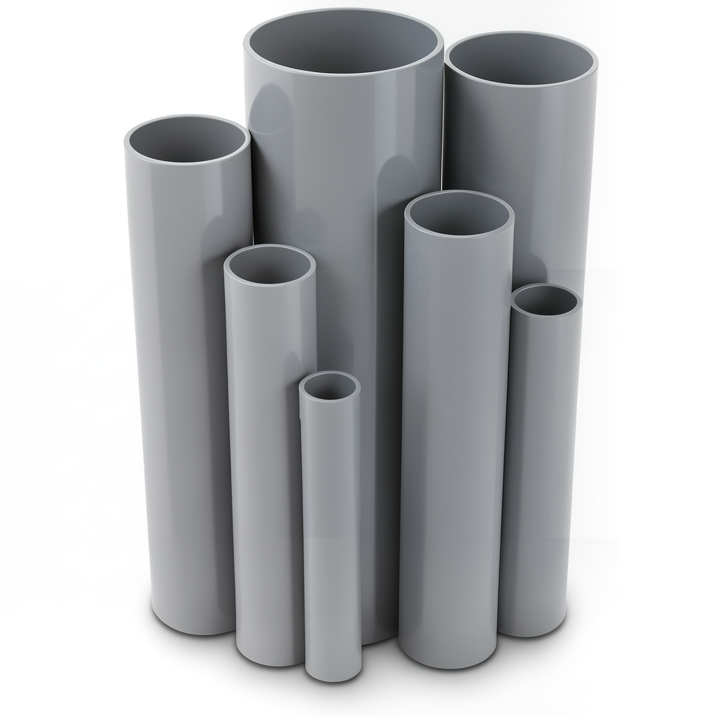 UPVC Pipes Nominal Pressure 2.5 Bar Outside Diameter 250 mm Thickness 2.0 mm Gray