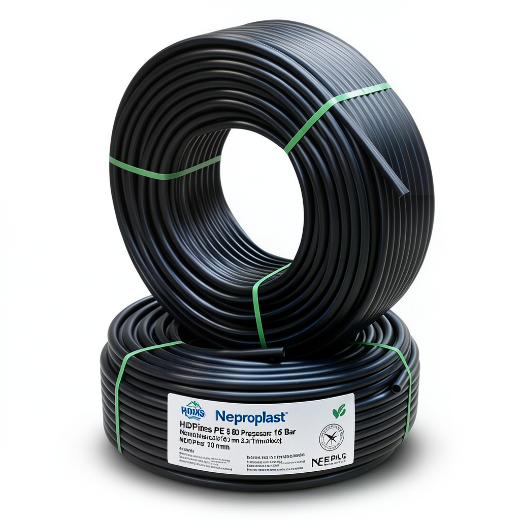 Neproplast HDPE Pipes PE 80 Pressure 16 Bar 20 mm Diameter 2.3 mm Thickness Black | NEPROPLAST