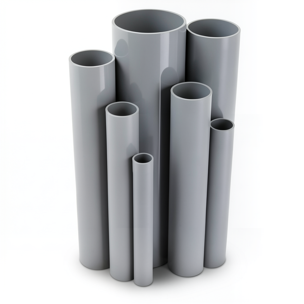 مواسير UPVC جدول 80 مقاس ½ إنش سمك 3.7 مم لون رمادي