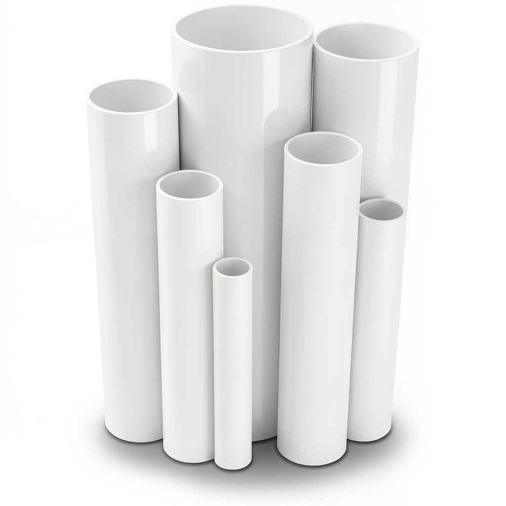 مواسير UPVC ضغط 4 بار قطر خارجي 250 مم سمك 4.9 مم لون أبيض