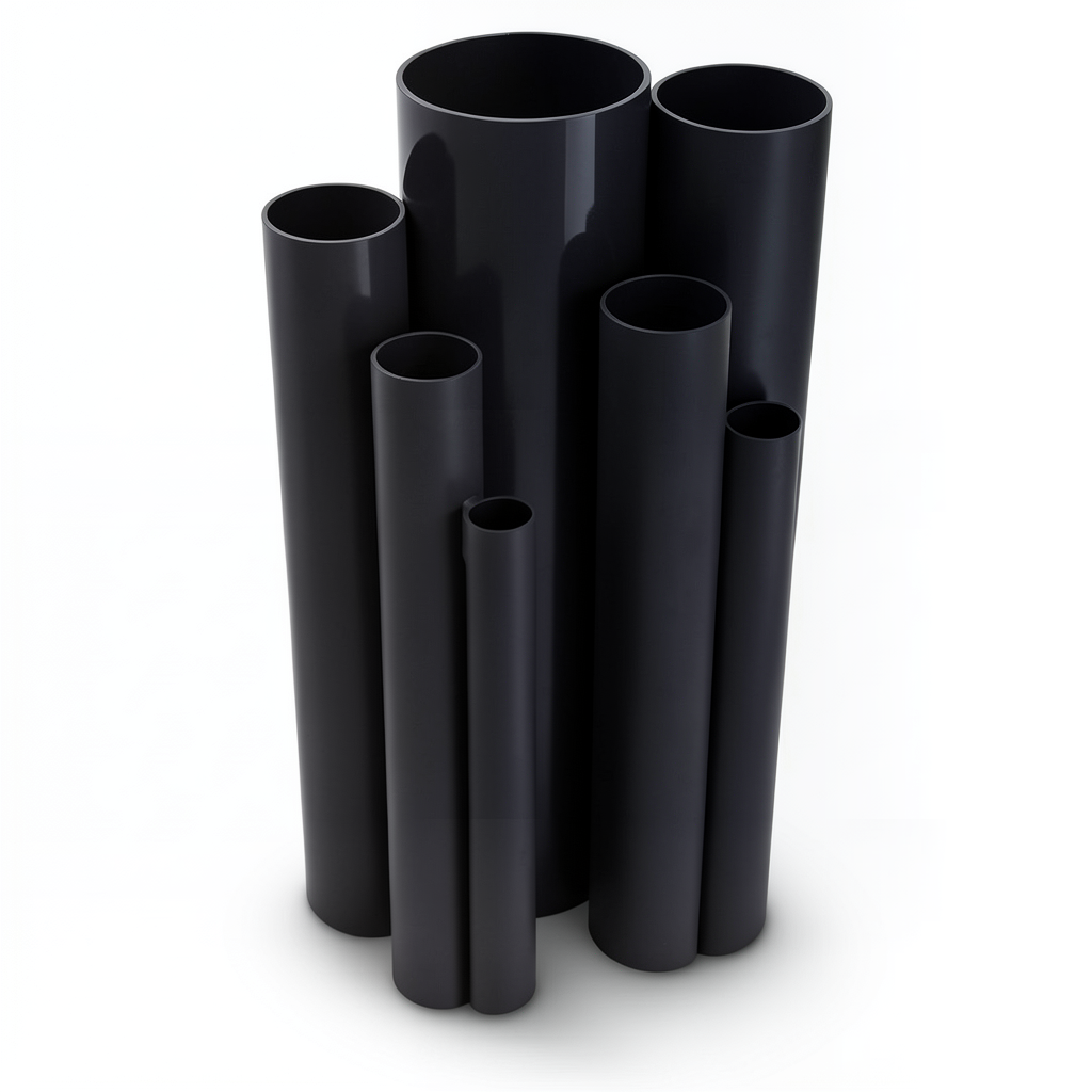 مواسير UPVC ضغط 2.5 بار قطر خارجي 250 مم سمك 2.0 مم لون اسود