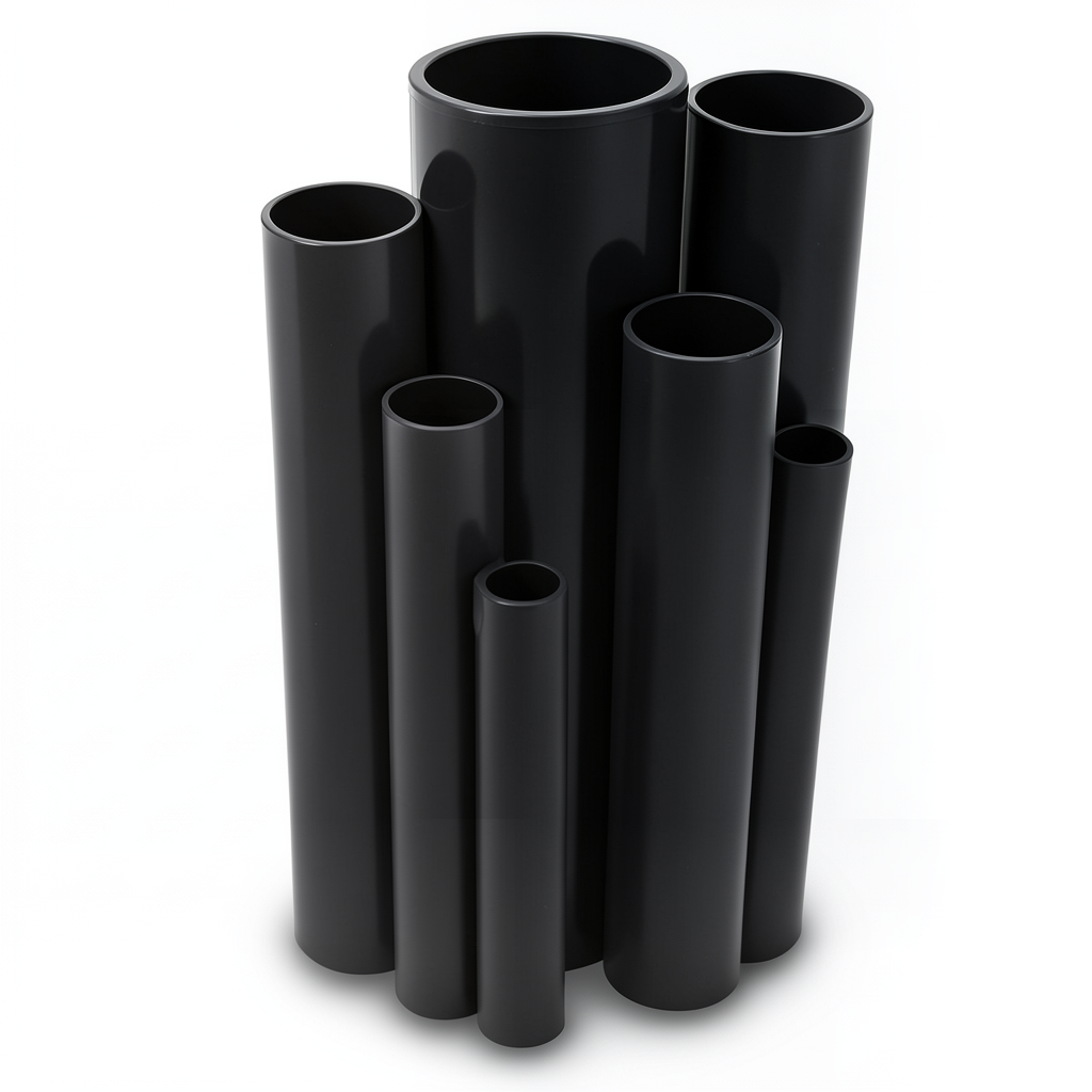 UPVC Pipes 4 Bar Pressure 250 mm Diameter 4.9 mm Thickness Black